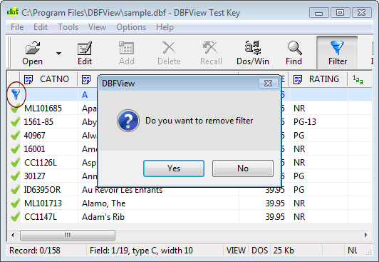 Remove the filter